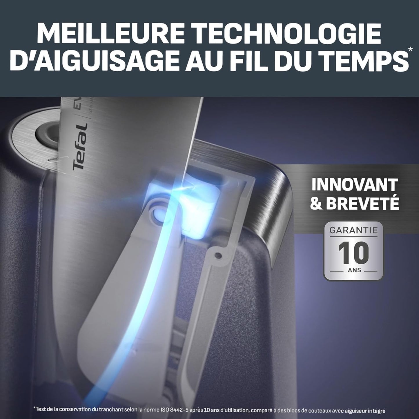 Tefal - EverSharp Set de 5 couteaux avec bloc affûteur intégré