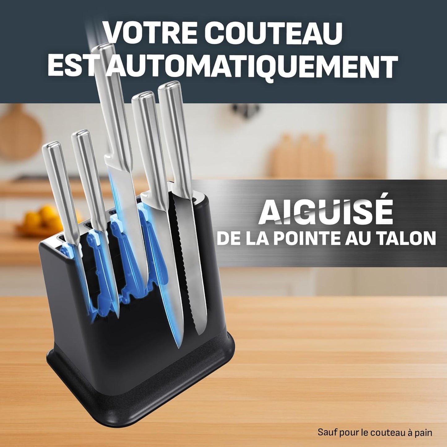 Tefal - EverSharp Set de 5 couteaux avec bloc affûteur intégré