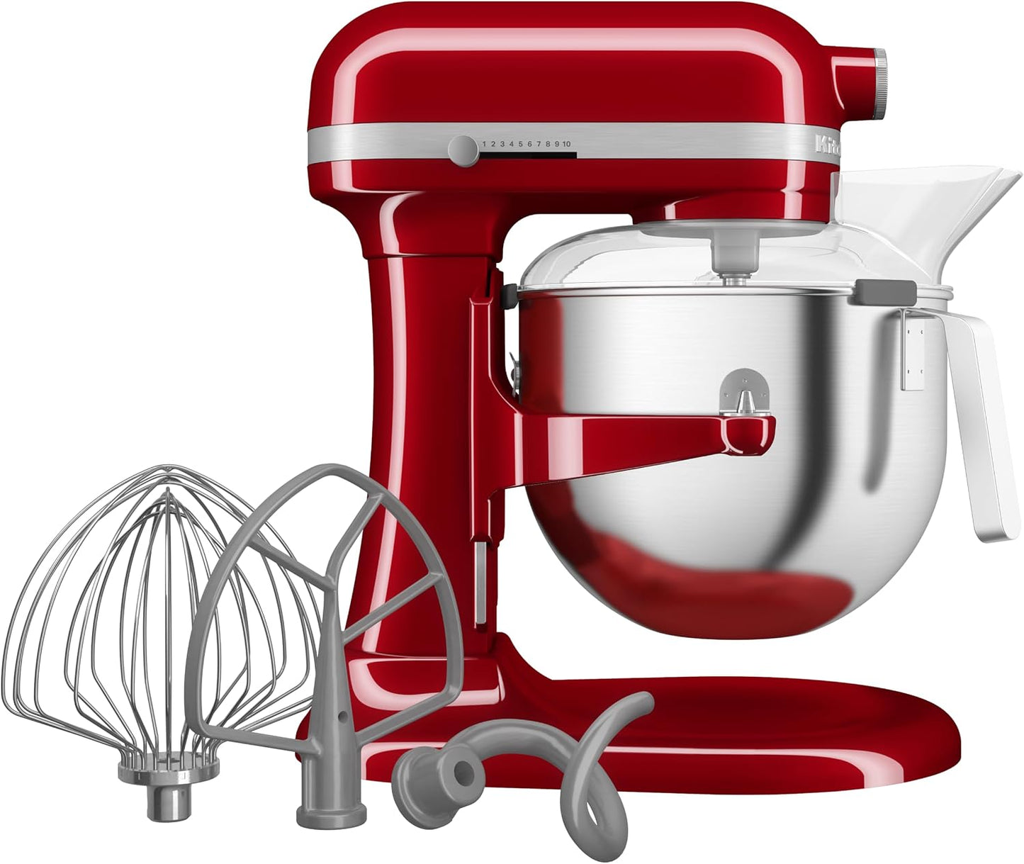 KitchenAid Robot Pâtissier Professionnel 6.6L Relevage Bol, Engrenages Tout Métal, 11 Vitesses, Démarrage Progressif, Protection Surchauffe, Rouge Empire
