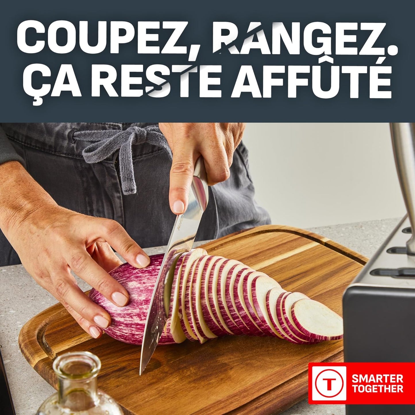 Tefal - EverSharp Set de 5 couteaux avec bloc affûteur intégré