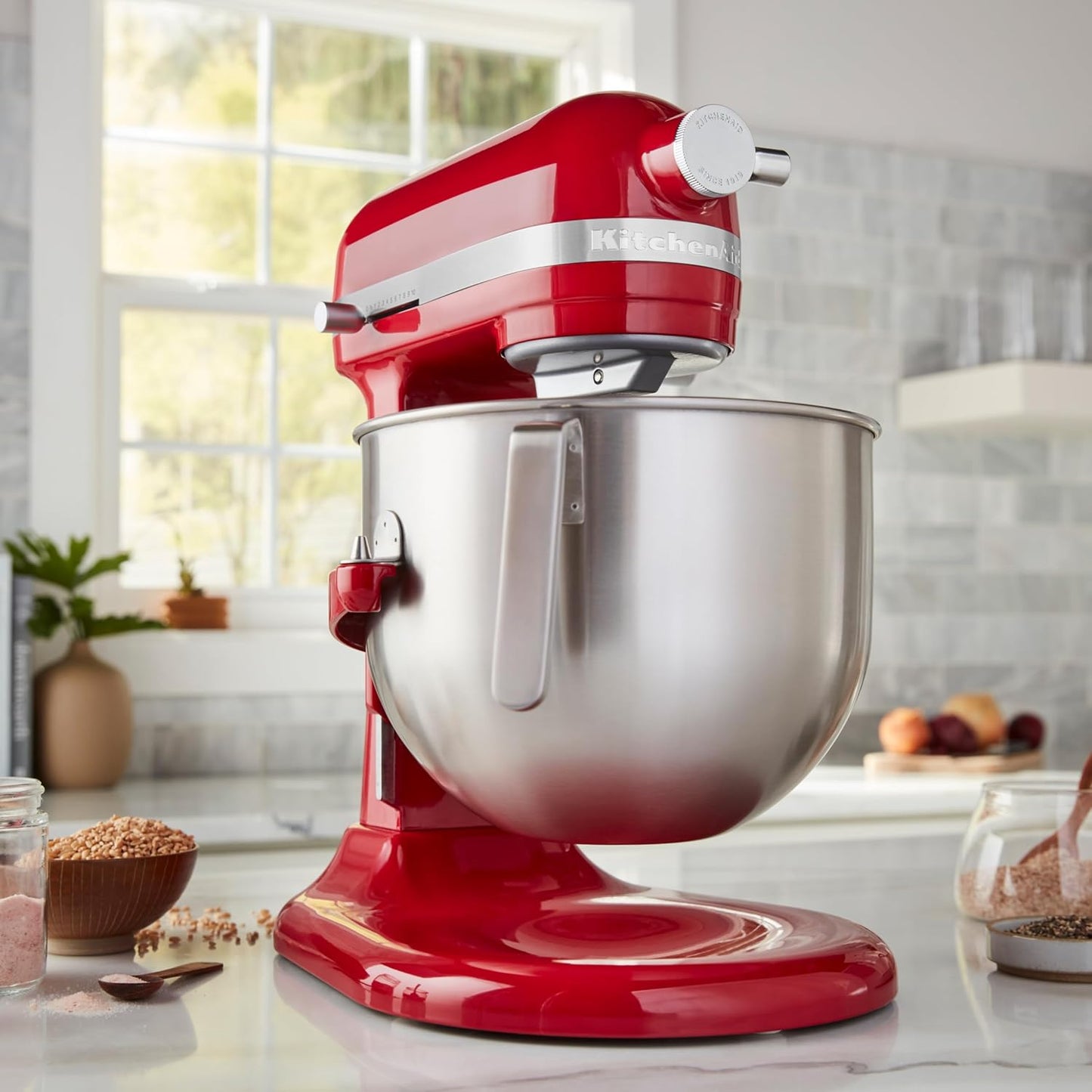 KitchenAid Robot Pâtissier Professionnel 6.6L Relevage Bol, Engrenages Tout Métal, 11 Vitesses, Démarrage Progressif, Protection Surchauffe, Rouge Empire