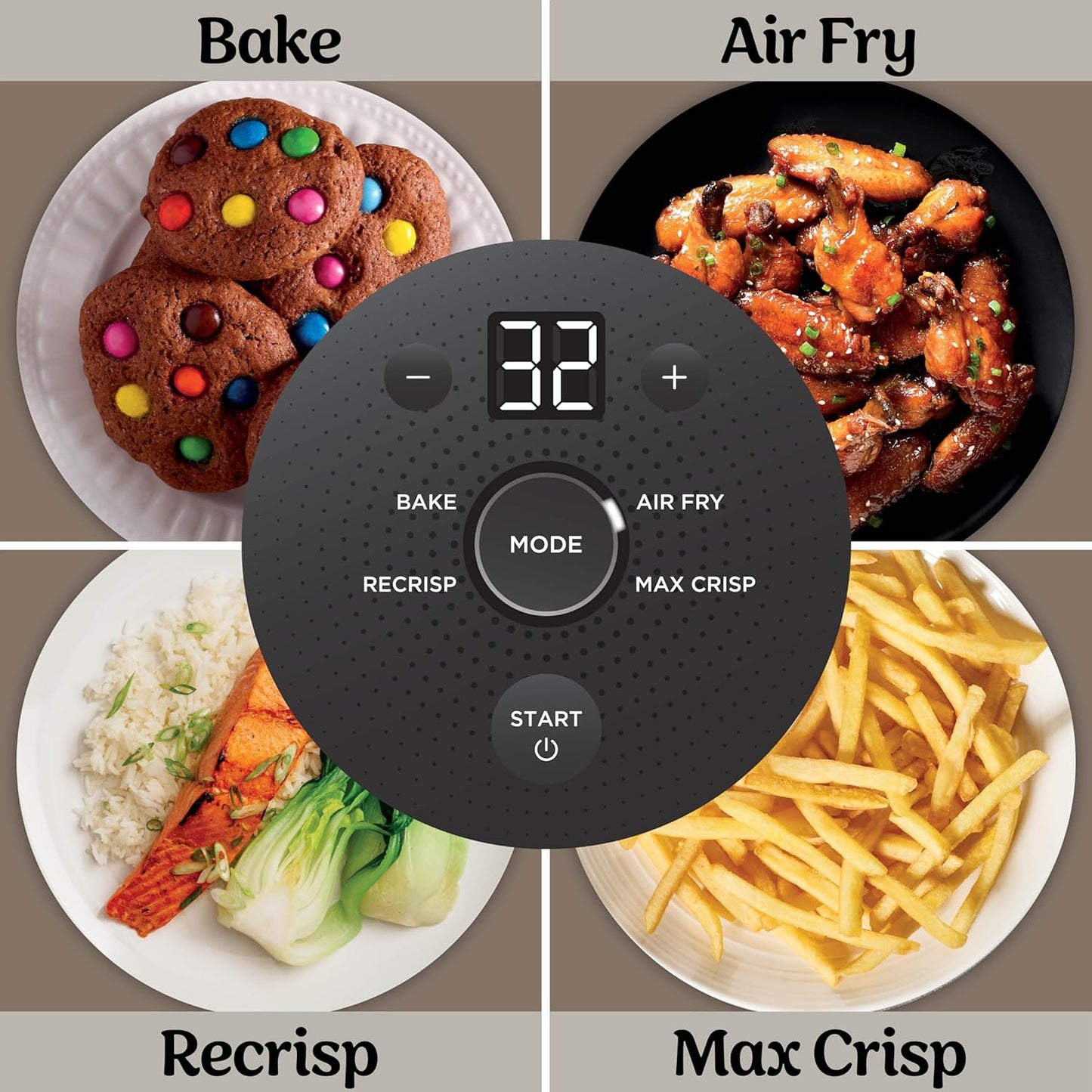 Ninja Crispi Glass Air Fryer, 4-in-1, Stone, FN101ST | Max crisp, bake, air fry, recrisp, 450F max, 4 Qt and 6 Cup containers, PFAS-free glass